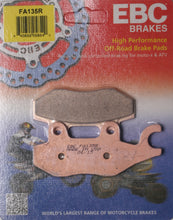 Load image into Gallery viewer, EBC Motorcycle Brakes Brake Pads 15-135R, black brake pads with metal backing, designed for motorcycle braking systems.