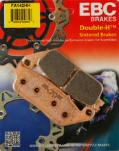 Charger l'image dans la galerie, EBC Motorcycle Brakes Brake Pads 15-142H set, showing black brake pad with metal backing for motorcycle braking system