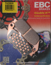 Load image into Gallery viewer, EBC Motorcycle Brakes brake pads 15-226H, showing close-up of black brake pad with metal backing plate for motorcycle braking system.