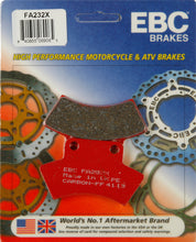Load image into Gallery viewer, EBC Motorcycle Brakes Brake Pads 15-232X installed on motorcycle brake caliper, showing the durable brake pad design for optimal stopping power.