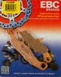 EBC Motorcycle Brakes Brake Pads 15-258R, front or rear disc brake pads for motorcycles, black and metallic components visible.