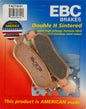 EBC Motorcycle Brakes brake pads 15-275H set showing metallic and friction material for motorcycle braking system.