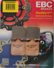 Load image into Gallery viewer, EBC Motorcycle Brakes Brake Pads 15-322/4H showing black brake pad with metal backing plate for motorcycle braking system