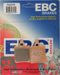 EBC Motorcycle Brakes Brake Pads 15-337R with metal backing plates, designed for durable and reliable motorcycle stopping power