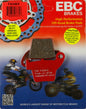 EBC Motorcycle Brakes brake pads 15-346X set, featuring metal-backed brake pads with friction material for motorcycle stopping power.