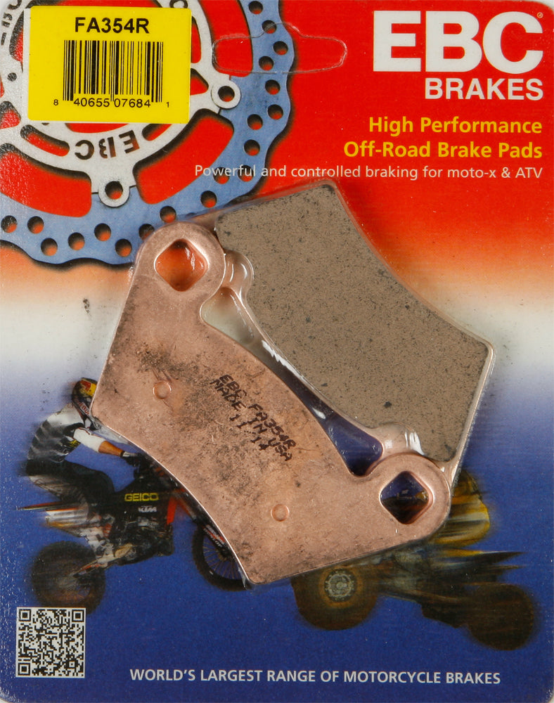 EBC Motorcycle Brakes brake pads 15-354R, durable brake pads for motorcycle stopping power, shown in the image.