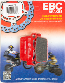 EBC Motorcycle Brakes brake pads 15-367, showing the black and metal components of the brake pads for motorcycles.