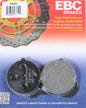 EBC Motorcycle Brakes brake pads set with metal backing plates for reliable stopping power on motorcycles.