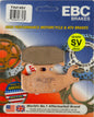 EBC Motorcycle Brakes brake pads 15-414S with metal backing and friction material for reliable stopping power on motorcycles.