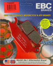 Load image into Gallery viewer, EBC Motorcycle Brakes Brake Pads 15-445X, black brake pad with metal backing, designed for motorcycle braking systems.