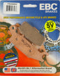 EBC Motorcycle Brakes Brake Pads 15-446S showing black ceramic brake pads with metal backing plates for motorcycle braking systems.