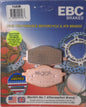 EBC Motorcycle Brakes Fa101r Sintered R Series brake pads shown on a motorcycle brake caliper.