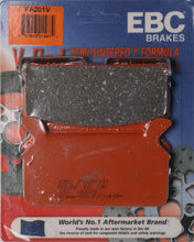 Load image into Gallery viewer, EBC Motorcycle Brakes FA201V V-Series brake pads for motorcycles, showing the black brake pad design and packaging.
