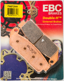 EBC Motorcycle Brakes brake pads Fa672hh Double-H Sintered designed for motorcycle braking performance.