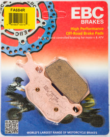 EBC Motorcycle Brakes FA684R Sintered Brake Pads from R Series, designed for durable motorcycle stopping power.