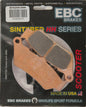 EBC Motorcycle Brakes Sfa209/2hh Double-H Sintered Brake Pads, showing close-up of black metal brake pad with branding details