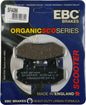 EBC Motorcycle Brakes Sfa86 organic brake pads, close-up view showing the brake pad material and design for motorcycles.