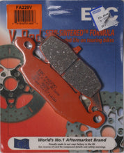 Load image into Gallery viewer, EBC Motorcycle Brakes V-Series 15-229V brake pads for motorcycle braking system, showing the black brake pad with metal backing.