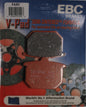 EBC Motorcycle Brakes V-Series brake pads for 15-31V motorcycle braking system, showing the black brake pad with metal backing