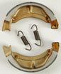 EBC Motorcycle Brakes brake shoes with grooved design, 502g, for motorcycle braking systems, shown in the image.