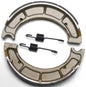 EBC Motorcycle Brakes grooved brake shoes, 528g, designed for optimal stopping power and durability in motorcycle braking systems.