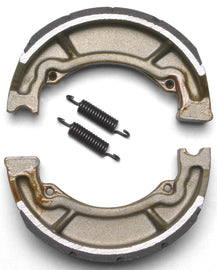 EBC Motorcycle Brakes brake shoes with grooved design, 603g weight, for reliable motorcycle braking performance.