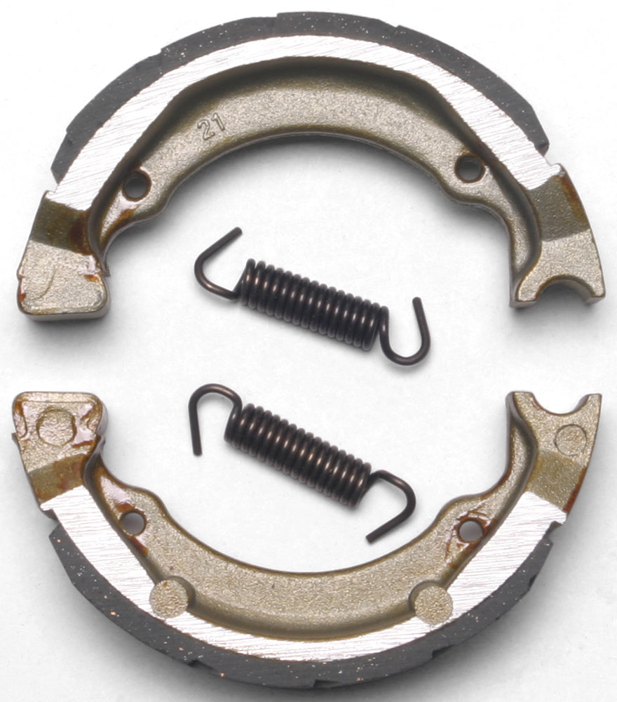 EBC Motorcycle Brakes brake shoes with grooved design, 614g, for motorcycle braking systems, shown in the image.