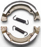 EBC Motorcycle Brakes brake shoes with grooved design, 614g, for motorcycle braking systems, shown in the image.