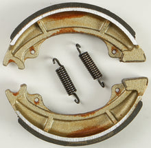 Load image into Gallery viewer, EBC Motorcycle Brakes Brake Shoes 622 Plain, durable brake shoes for motorcycles, shown in black with metal backing plate.