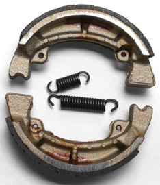 EBC Motorcycle Brakes grooved brake shoes, 703g, designed for motorcycle braking performance, shown in a close-up image.