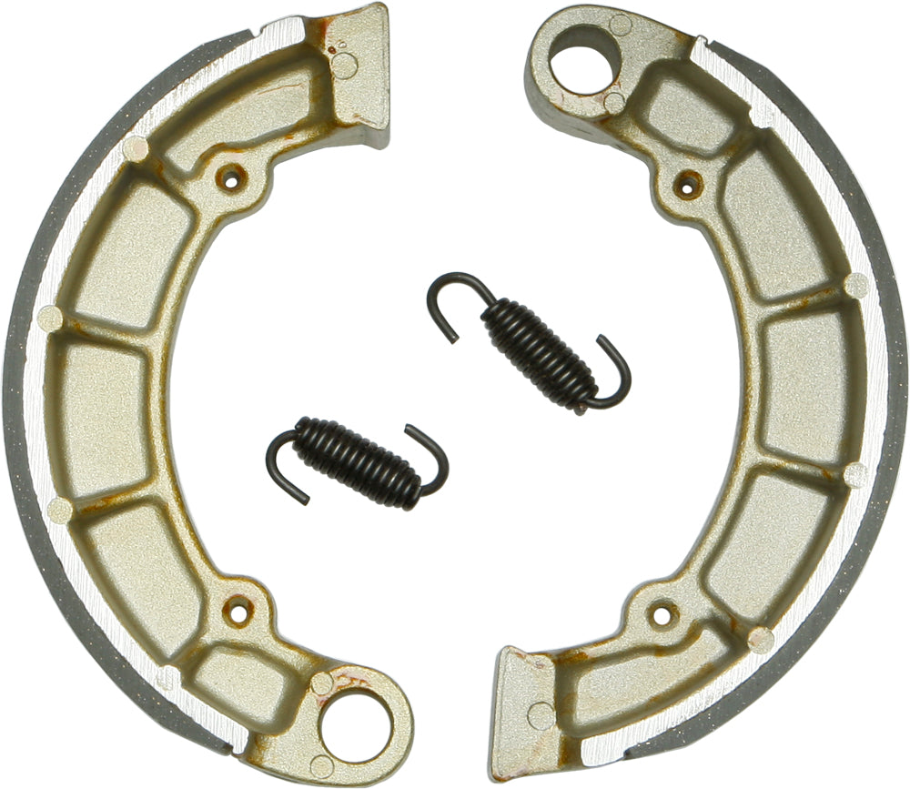 EBC Motorcycle Brakes Brake Shoes 710 Plain set with four black brake shoes for motorcycle braking systems.