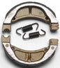 EBC Motorcycle Brakes grooved brake shoes, 715g, designed for reliable stopping power in motorcycle braking systems.
