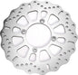 EBC Motorcycle Brakes Contour Brake Rotor 15-3002C showing a close-up of the black, vented brake rotor with detailed surface design.