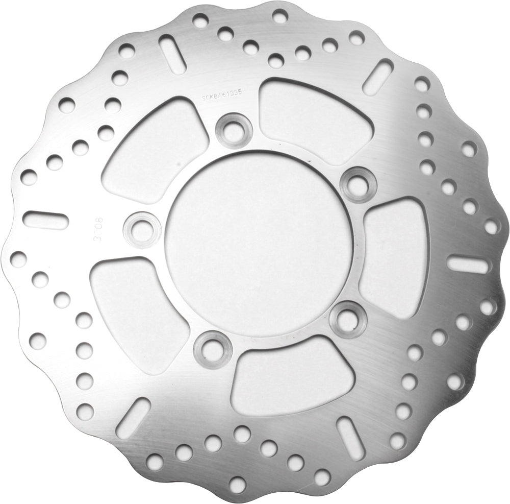 EBC Motorcycle Brakes Contour Brake Rotor 15-3008C showing the drilled, vented steel brake rotor for motorcycle stopping power
