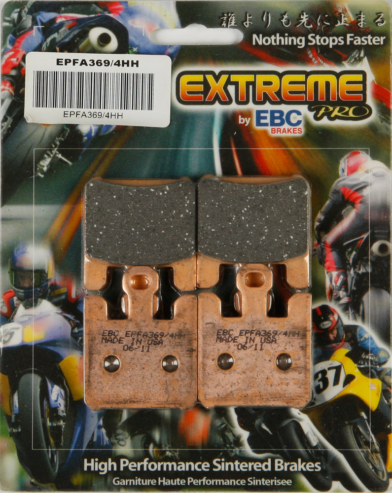 EBC Motorcycle Brakes Extreme Pro Brake Pads 15-369/4EP, high-performance brake pads for motorcycle braking systems.