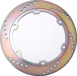 EBC Motorcycle Brakes standard brake rotor 15-1127 showing a close-up of the metal rotor with vented design for motorcycle braking system