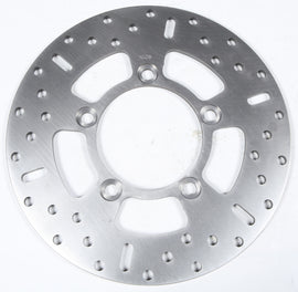 EBC Motorcycle Brakes standard brake rotor 15-3008 showing a metallic disc with drilled holes for improved braking performance