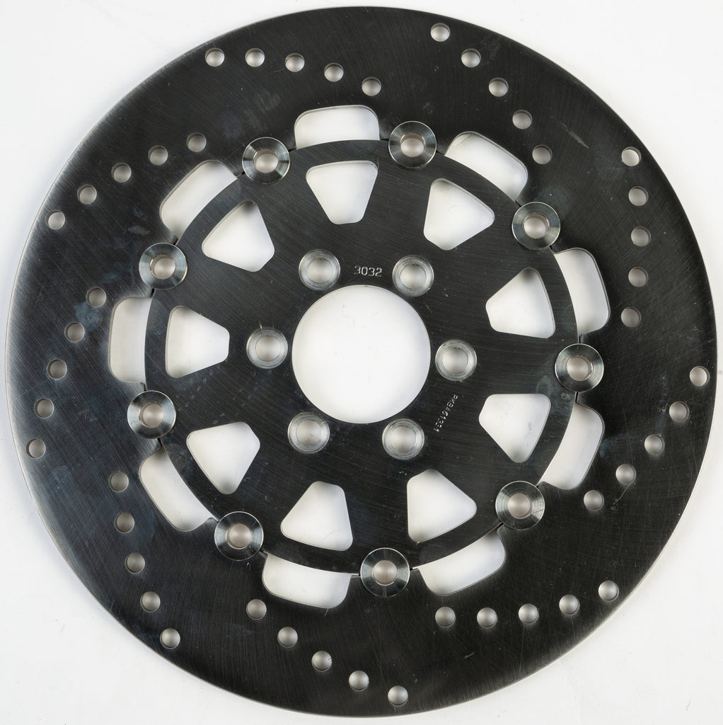 EBC Motorcycle Brakes standard brake rotor 15-3032R showing a silver circular brake disc with vented design and mounting holes
