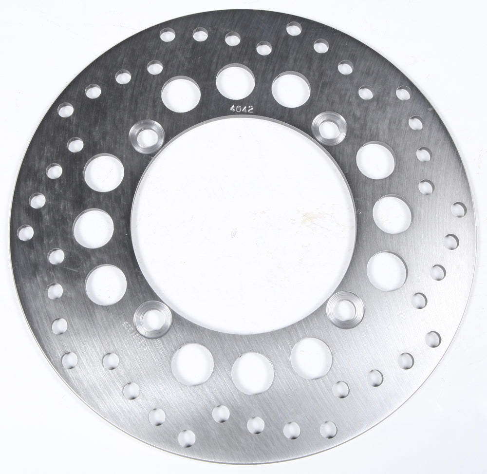 EBC Motorcycle Brakes standard brake rotor 15-40421 showing a close-up of the vented steel rotor with mounting holes.