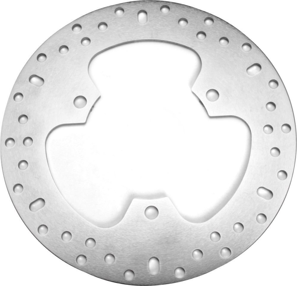 EBC Motorcycle Brakes standard brake rotor 15-4051 with drilled design for enhanced braking performance.