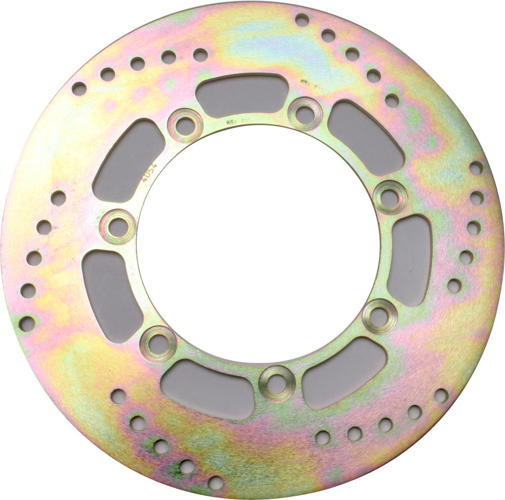 EBC Motorcycle Brakes standard brake rotor 15-4054 showing a round, metallic rotor with ventilation holes for motorcycle braking system