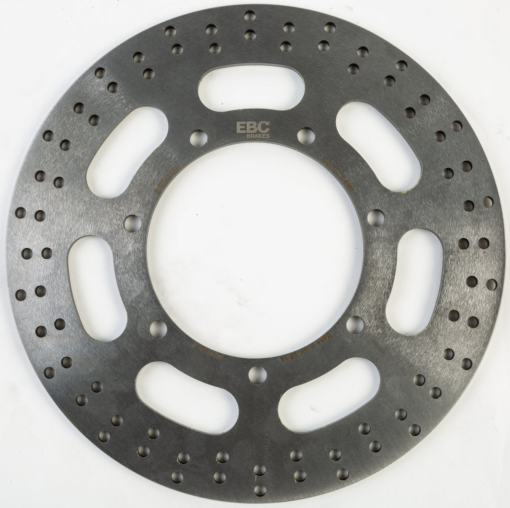 EBC Motorcycle Brakes standard brake rotor 15-4125L showing a circular metal brake disc with drilled holes for cooling.