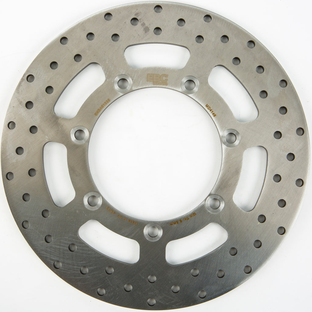 EBC Motorcycle Brakes standard brake rotor 15-41461, round metal disc with ventilation holes for motorcycle braking system.