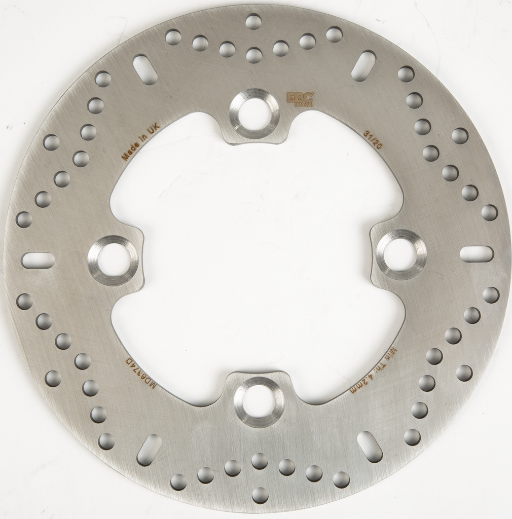 EBC Motorcycle Brakes Standard Rotor 15-6374 showing a metallic brake rotor with vented design for motorcycles