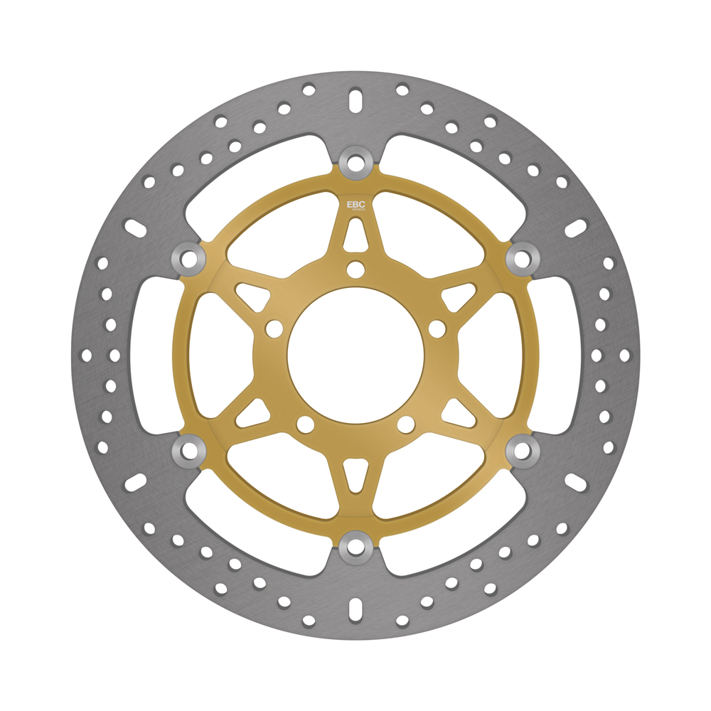 EBC Motorcycle Brakes Street Rotor 15-4170X showing a silver brake rotor with cooling fins and mounting holes for motorcycle braking system