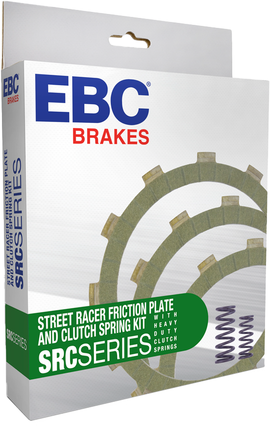 EBC Motorcycle Brakes Clutch Kit SRC with fiber plates and springs for Kawasaki, part number 15-180167, on a white background.