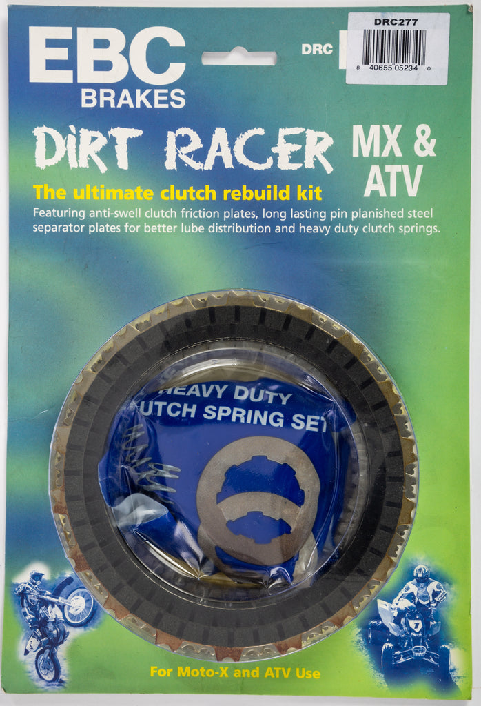 EBC Motorcycle Brakes Dirt Racer Clutch Kit DRC277, includes clutch plates and components for dirt bike racing.