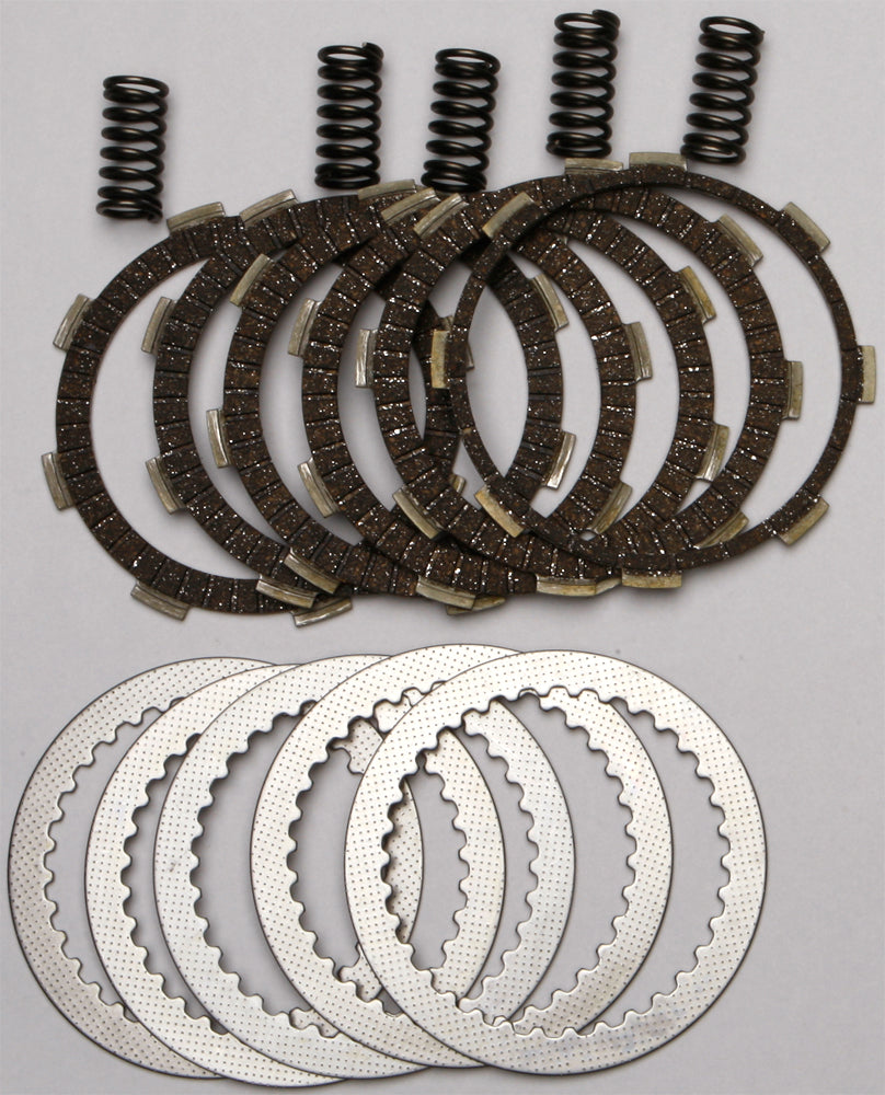 EBC Motorcycle Brakes Dirt Racer Clutch Set DRC180 for dirt bikes, showing clutch plates and components.