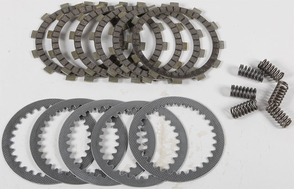 EBC Motorcycle Brakes Dirt Racer Clutch Set DRC94, high-performance clutch components for dirt bikes, black and metallic finish.