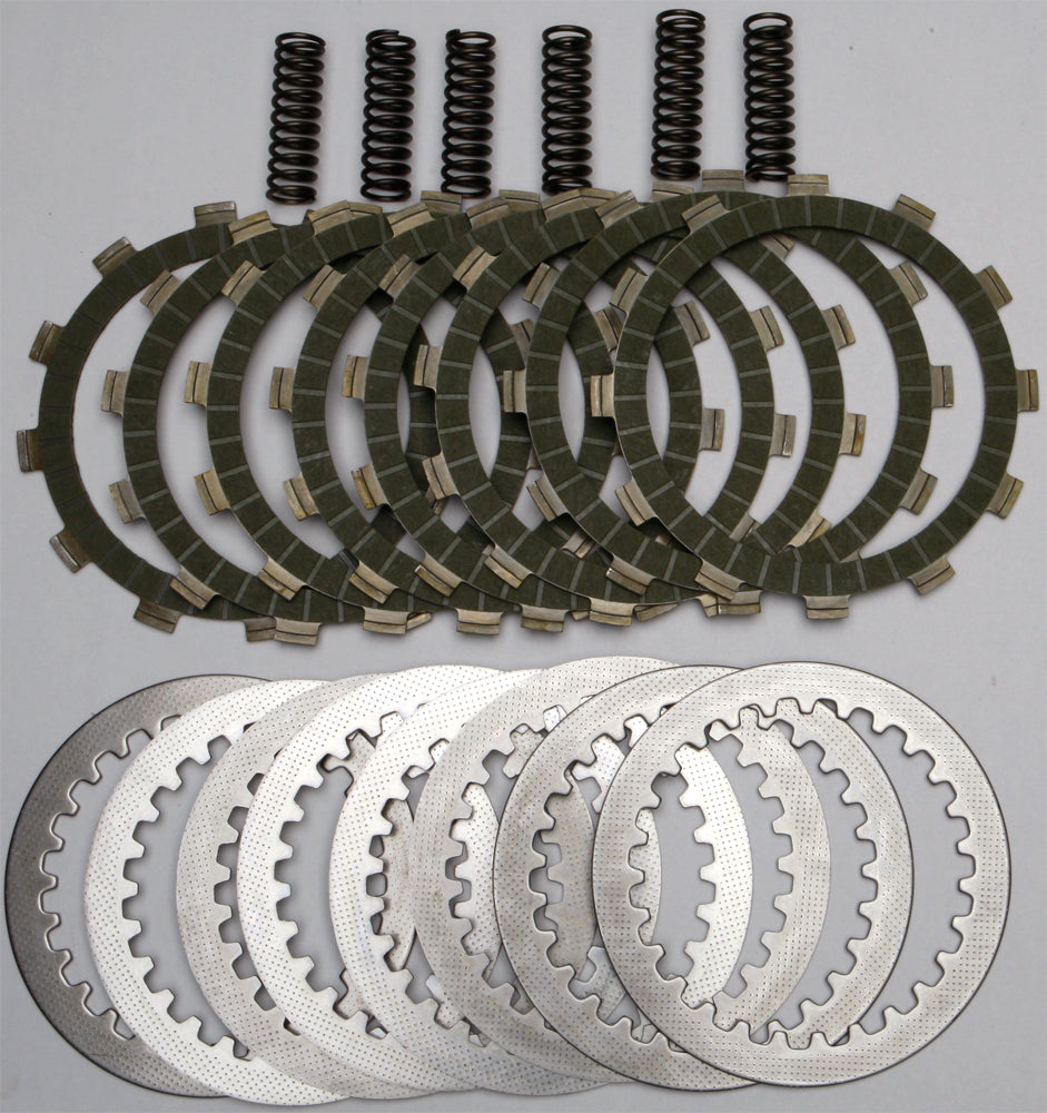 EBC Motorcycle Brakes SRK Complete Clutch Kit SRK51 for motorcycle, includes clutch plates and components, black and metal parts.
